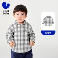 MINI BALA/迷你巴拉 宽松百搭 男童长袖衬衫 白色调00411