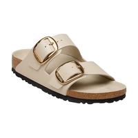  BIRKENSTOCK/勃肯 牛皮革漆皮亮面 女士拖鞋 贝母白窄版1031873 38