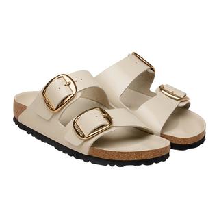  BIRKENSTOCK/勃肯 牛皮革漆皮亮面 女士拖鞋 贝母白窄版1031873 38