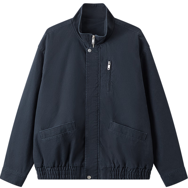 今日必买：gxgjeans 26春新品 美式立领廓形工装休闲宽松夹克 藏青色