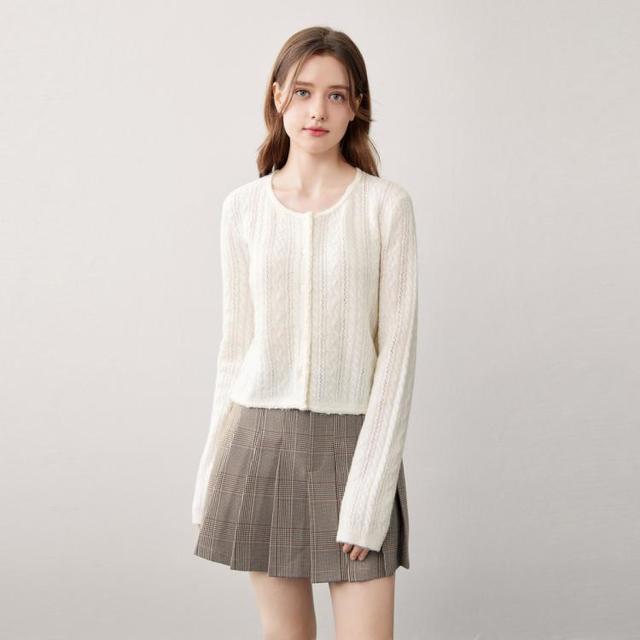 乐町 清甜格雷系 女士针织衫