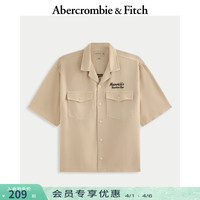 Abercrombie & Fitch 美式复古 男士工装短袖衬衫 M (180/100A)