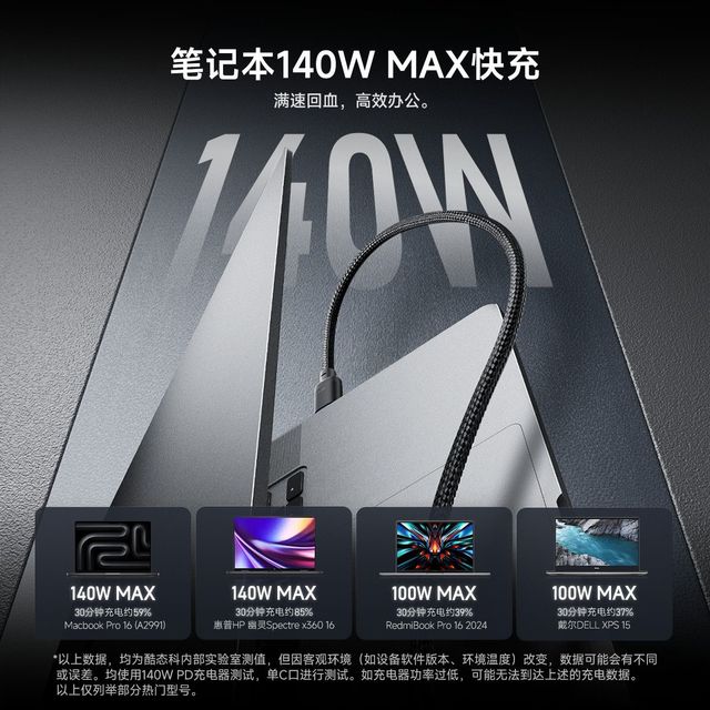 酷态科 140W快充 手机数据线