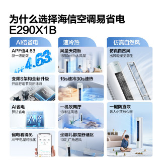 海信 KFR-72LW/E290-X1B 省电 空调  3匹