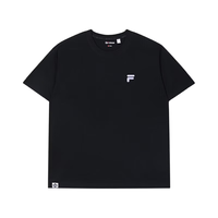  FILA FUSION 时尚休闲百搭 款针织短袖衫 正黑色 M