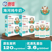 海河乳业 海河3.6g蛋白质全脂纯牛奶 200ml*10盒*2箱/4箱/8箱