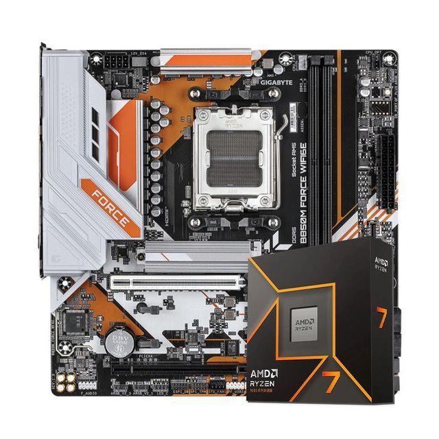 技嘉 锐龙R7 9700X 盒装CPU+技嘉 B850M FORCE WIFI6E D5主板板U套装