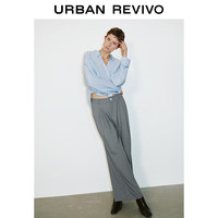  URBAN REVIVO 扭结褶皱 女士衬衫