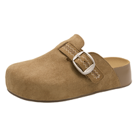  WESTLINK/西遇 复古花边 女士勃肯鞋 卡其色 15天 35