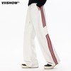 ViiSHOW 美式三条杠运动裤男春季高街阔腿休闲卫裤潮牌直筒长裤子