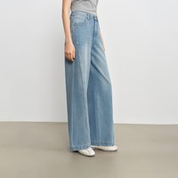 自巧 弹力速干 小个子巧型斜向分割线裤子阔腿裤长裤2026春新品女