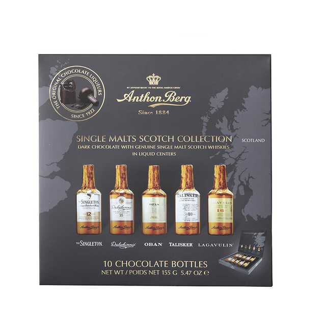 爱顿博格 威士忌酒心巧克力礼盒10支155g