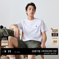 杰克琼斯 凉感透气 男士短袖T恤 XXS 160 白色A06