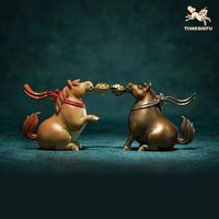 铜师傅 陕西历史博物馆系列 立马发财铜摆件 马上有钱铜摆件 颜色分类：立马发财铜摆件，马上有钱铜摆件