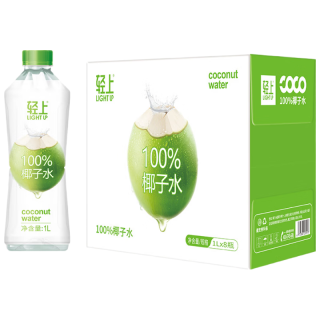 轻上 100%椰子水臻贵礼盒0糖生椰汁混合装1L*4瓶大瓶果汁饮料