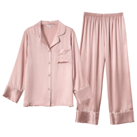 5161 真丝睡衣女 100%桑蚕丝 纯色家居服套装
