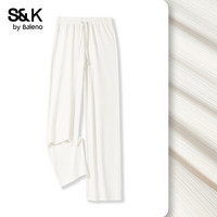 班尼路 S&K冰感阔腿裤女 休闲百搭裤子 米白