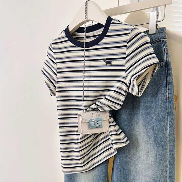 唐狮 经典刺绣 女士T恤