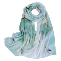  SHANGHAI SYORY/上海故事 100%桑蚕丝 女士丝巾 礼盒 浅听风荷（升级款）