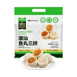 天猫超市 潮汕鱼丸三拼组合包心鱼籽咸蛋黄 1500g