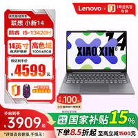 联想小新14 2025高性能轻薄本酷睿标压办公 I5-13420H/24G/512G/深灰 SE+游戏鼠标套装1号店专供