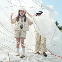 gxg.kids GXG童装夏季儿童衬衫女童时尚工装风宽松短袖衬衫