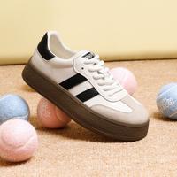 百丽 四季可穿时尚撞色复古厚底德训鞋女款舒适百搭休闲鞋