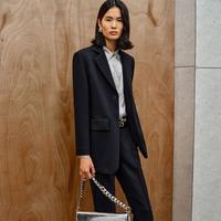 限尺码：恩裳 春秋简约干练羊毛平驳领职业西装