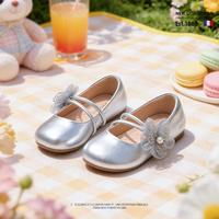 梦特娇 仙女范蕾丝花女童公主鞋春秋软底中大童皮鞋