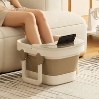 夕纪 家用泡脚桶便携可折叠按摩养生洗脚保暖足浴盆 保温灰白色