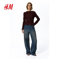  H&M 抽褶缩褶 女士衬衫