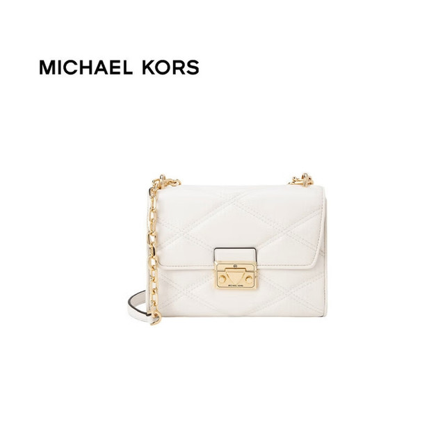 MICHAEL KORS 【链条菱格包】MK单肩斜挎女包可容纳7.9英寸平板节日礼物 中号