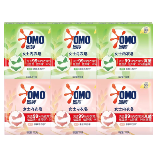 奥妙 内衣皂 女士内裤专用抑菌祛异味洗内裤专用皂 100g*3块茶树+100g*3块米萃