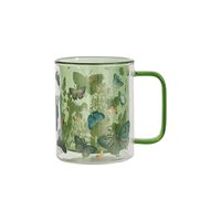 值友专享、88VIP：大英博物馆 蝴蝶翩翩双层玻璃把手杯 绿色 生日礼物 大容量 复古风