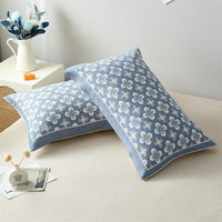 多兰诗 原棉纱枕巾枕罩枕巾一对 52cm*78cm