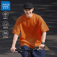 真维斯 短袖t恤男夏季圆领体恤衫 橙色