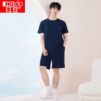  Hodo Men/红豆男装 抑菌 女士家居服套装 马赛蓝 男士170/L
