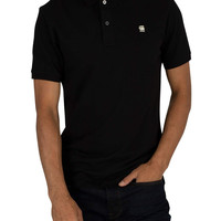 G-STAR 男士修身POLO衫 有机棉弹力面料黑色
