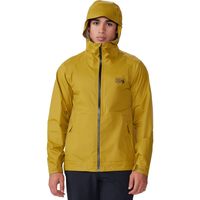 MOUNTAIN HARDWEAR 男士户外冲锋衣 三层防水透气 耐用运动夹克 可收纳设计 深色螺栓 X-Large