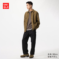 优衣库 男装女装弹力棉质舒适九分裤/休闲裤481568 481568/09黑色 M