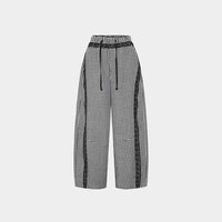 MOUSSY &Monchhichi合作款春季新品格子休闲长裤028IAA01-1014