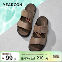 意尔康 男鞋 沙滩休闲轻便软底一脚蹬男士凉鞋 卡其 41