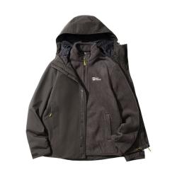 Jack Wolfskin 抓绒内胆三合一冲锋衣 泥棕色/D0108 XL