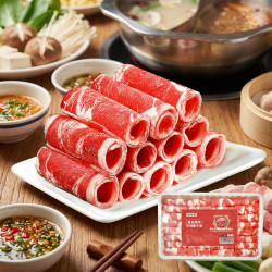 牛鲜尊 国产黄牛牛肉卷2斤 肥牛卷火锅健身