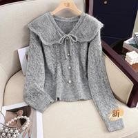 她池 春装新女士时尚慵懒软糯麻花纹套头衫