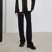 MO&Co. 松紧高腰黑色长裤宽松休闲裤女装