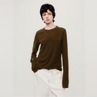 H'S 正肩T恤女春季高级基础修身内搭打底衫长袖上衣女式T恤