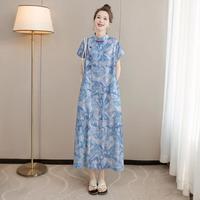 SPECIAL 春夏新女士时尚莱赛尔垂感短袖碎花裙有大码