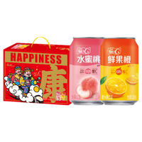  康师傅 双口味 果汁饮料 鲜果橙/水蜜桃双口味 310ml*12瓶