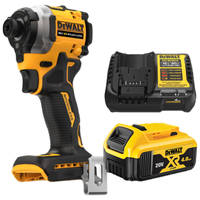 DEWALT/得伟 无刷电机 无线锂电无刷紧凑型冲击起子电钻 4.0Ah电池 充电器